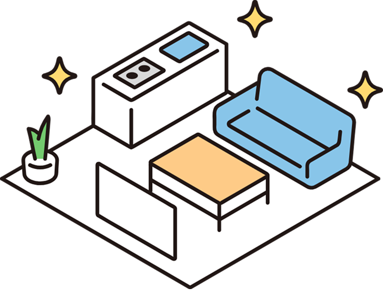 リビングのイラスト