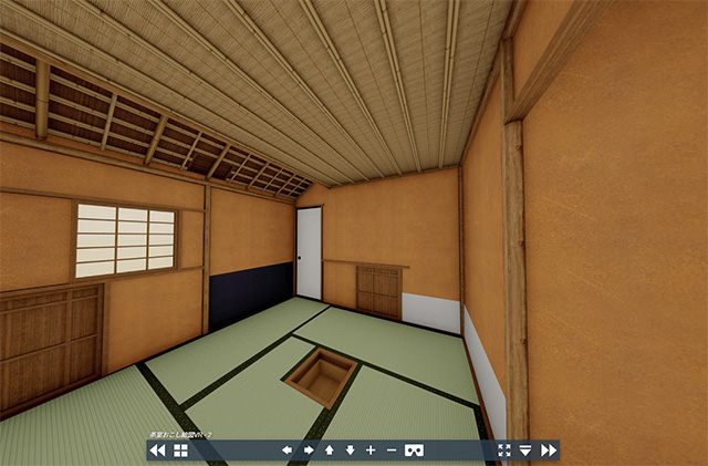 茶室おこし絵図を参考に制作した茶室VR
